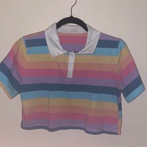 Rainbow collard Crop top